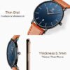 BEN NEVIS Watch, Mens Watch, Minimalist Fashion Simple Wrist Watch Analog Date with Leather Strap - Image 2